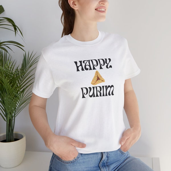 Happy Purim Jersey Short Sleeve Tee Hamantaschen Purim Shirt Jewish Gift Jewish Holiday Shirt Chag Purim Sameach