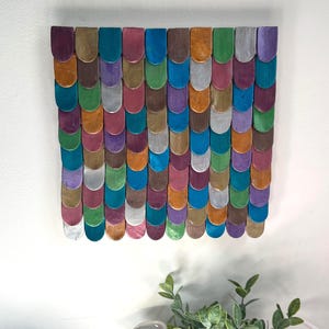 Handmade Polymer Clay Wall Sculpture: Modern 3D Rainbow Art