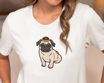 Jewish Pug Jersey Short Sleeve Tee, Funny Jewish Shirt, Dog Shirt, Dog Lover Gift, Hanukkah Shirt, Passover Shirt, Jewish Holiday Gift