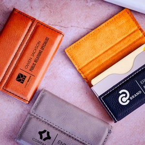 Personalisierter Visitenkartenhalter, Kartenhalter mit Gravur, Kreditkartenhalter, personalisierter Kartenhalter, Leder Geldbörse, Businessman Geschenk, Boss Geschenke