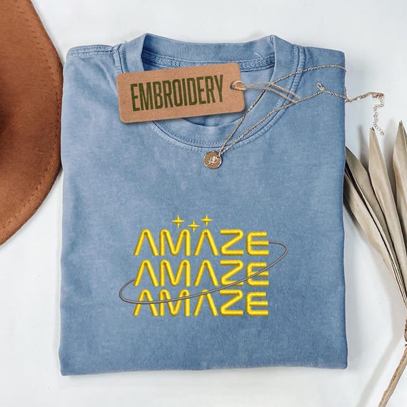 Comfort Colors Shirt, Embroidered Amaze Amaze Amaze Shirt, Sci Fi Shirt, Project Hail Mary Rocky Inspired Shirt, Unisex Crewneck Shirt