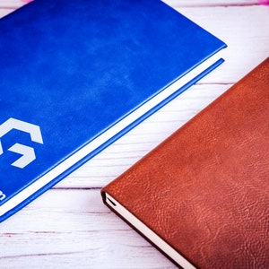 Company Logo Engraved Journal, Personalized Leather Journal, Customized Journal, Business Gift, Journals and Notebooks, Corporate Gifts