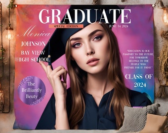 Personalized Graduation Banner - Graduation Party Decorations - Congratulations Photo Banner - Class of 2025