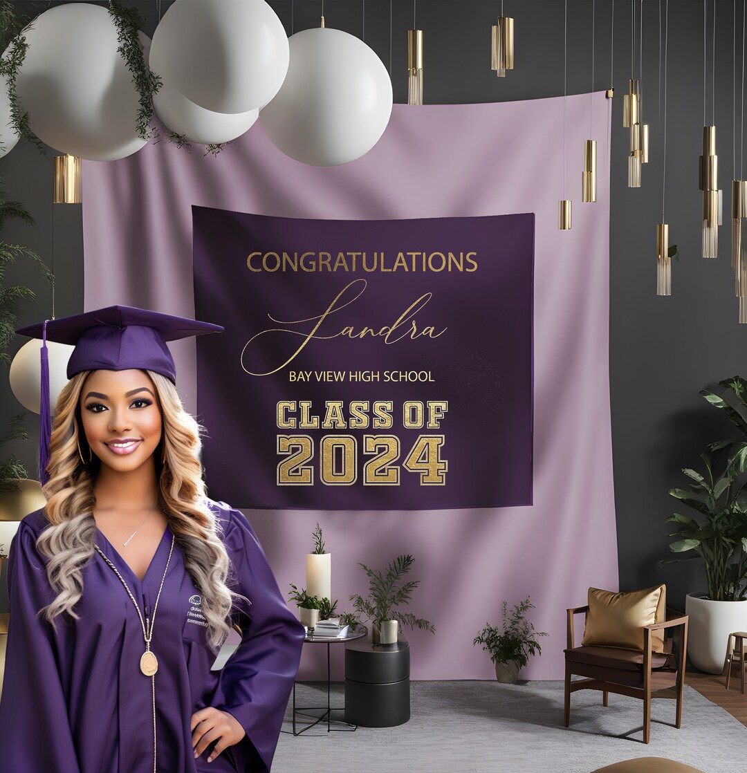 Class of 2025 Custom Graduation Party Backdrop, Personalized Congrats ...