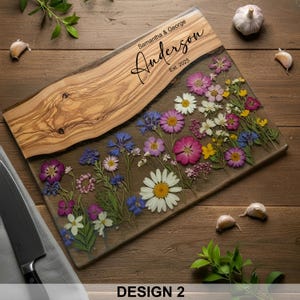 Personalized Glass Charcuterie Board Resin Wood Look Cutting Board Unique Wedding Gift Bridal Shower Gift Engagement Gift Anniversary Gift Design #2