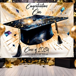 Custom Graduation Welcome Sign Personalized Graduation Party Backdrop | High School Best Graduation Gift Class of 2025 | College Graduation