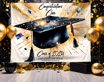 Custom Graduation Welcome Sign Personalized Graduation Party Backdrop | High School Best Graduation Gift Class of 2025 | College Graduation