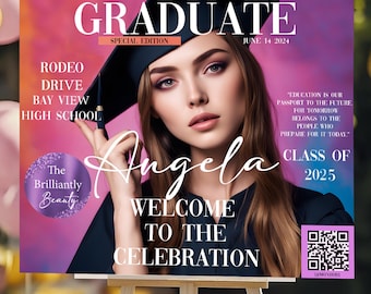 Personalized Graduation Welcome Sign Banner - Graduation Party Decorations - Congratulations Photo Banner - Class of 2025