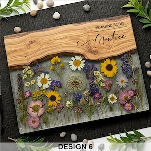 Personalized Glass Charcuterie Board Resin Wood Look Cutting Board Unique Wedding Gift Bridal Shower Gift Engagement Gift Anniversary Gift Design #6
