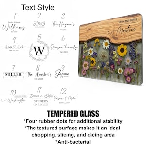Personalized Glass Charcuterie Board Resin Wood Look Cutting Board Unique Wedding Gift Bridal Shower Gift Engagement Gift Anniversary Gift image 2