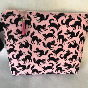 Black Cats on Pink  Project Bag