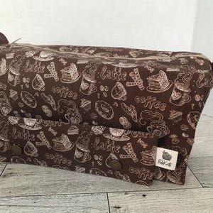 Projecttas met koffiethema