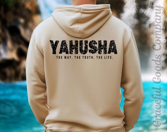 Faith Hoodie for men, Jesus Saves Sweatshirt, Christian Sweater, Men's Bible Verse Gifts Man of God T-Shirt Cross Gift for Dad Inspirational