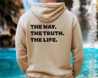 Faith Hoodie for men, Jesus Saves Sweatshirt, Christian Sweater, Men's Bible Verse Gifts Man of God T-Shirt Cross Gift for Dad Inspirational