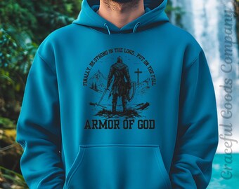 Faith Hoodie for men, Jesus Saves Sweatshirt, Christian Sweater, Men's Bible Verse Gifts Man of God T-Shirt Cross Gift for Dad Inspirational