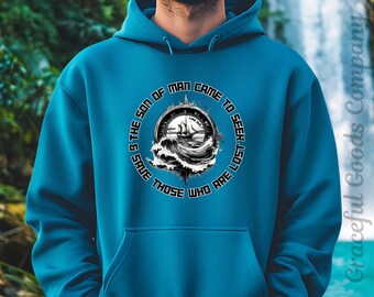 Faith Hoodie for men, Jesus Saves Sweatshirt, Christian Sweater, Men's Bible Verse Gifts Man of God T-Shirt Cross Gift for Dad Inspirational