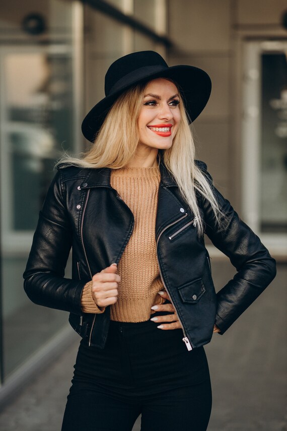 Girls genuine leather jacket sales