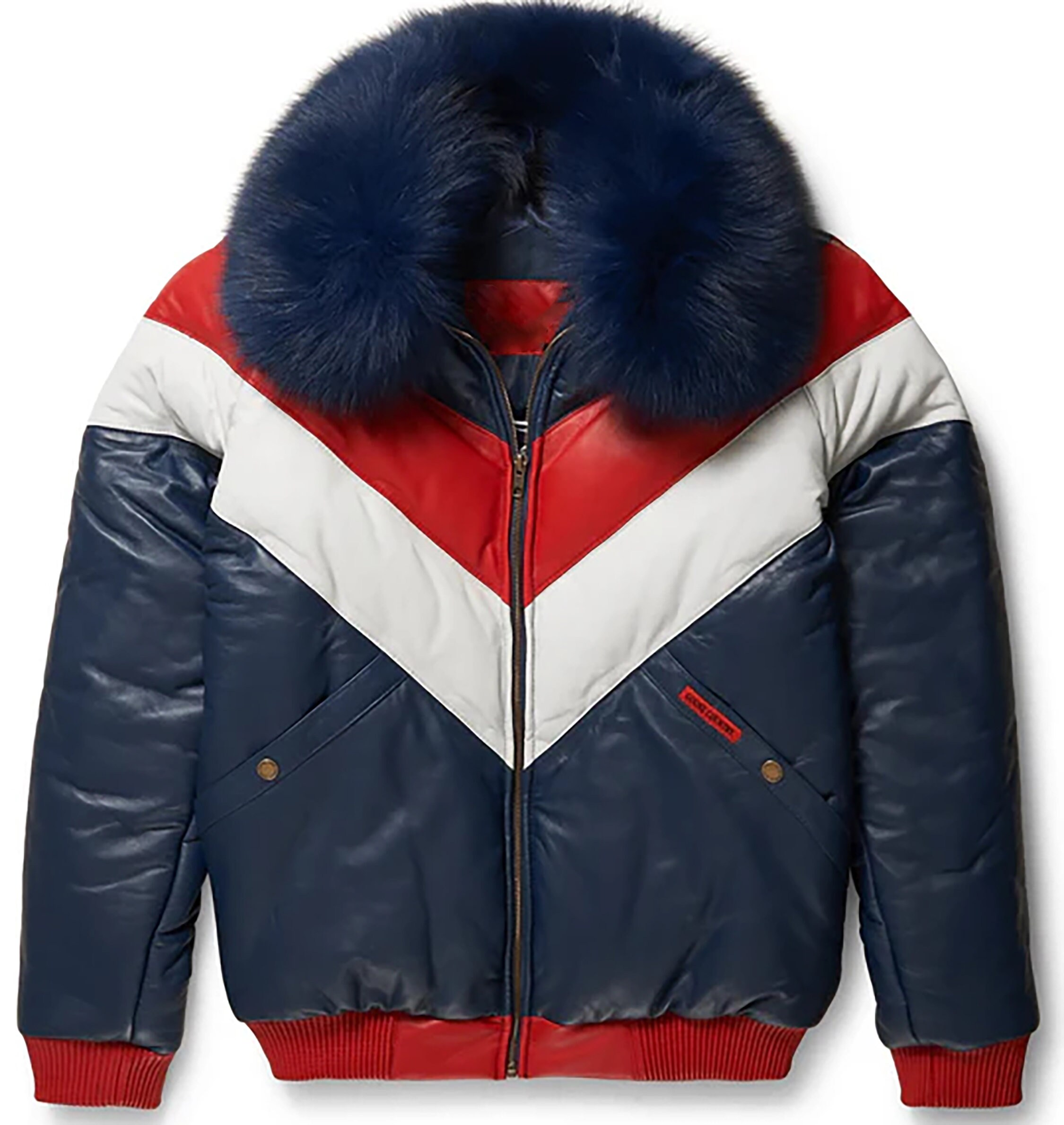 Original Goose Country Men s V BOMBER Fox FUR leather Jacket Bubble Sheep Skin Puffer Leather Jacket Bomber Jacket Leather Coat Fur Jacket