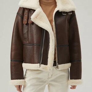 Blouson aviateur bombardier en peau de mouton retourné B3 RAF pour femmes