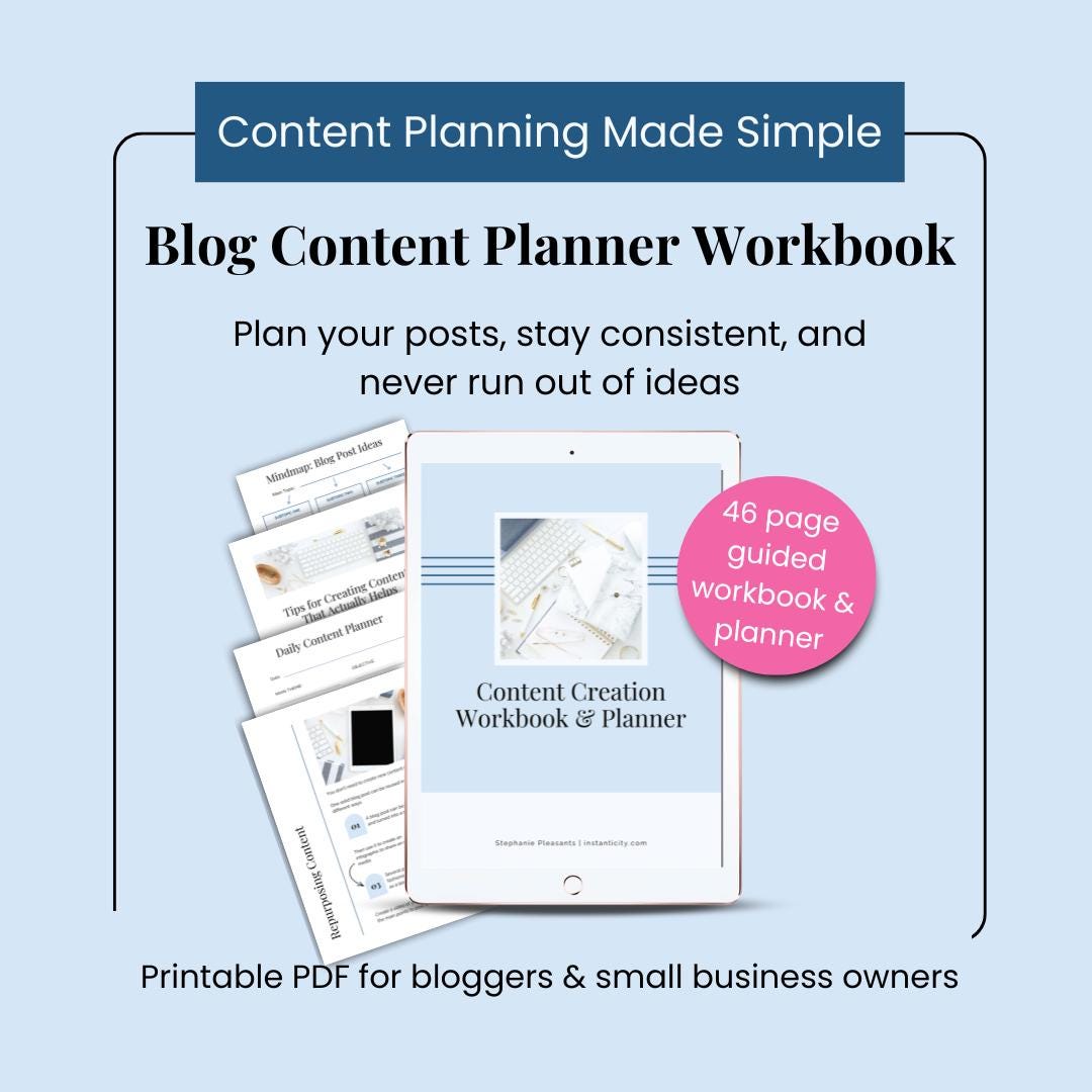 Blog Content Planner Workbook | Printable Blogging Planner PDF ...