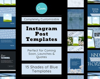 Soft Blue Launch Instagram Canva Templates for Coaches (PDF Download)