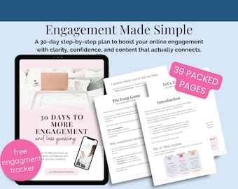 30 Day Content Planner Printable | Social Media & Blog Planner PDF | Monthly Content Calendar for Small Business and Creators