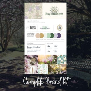 Bayou Bloom Brand Kit for Canva | Feminine Logos & Palette