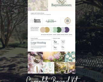 Bayou Bloom Canva Brand Kit: Floral Logo, Palette & Social Templates