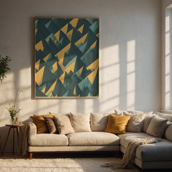 Nature's Geometry: Serene Printable Wall Art Collection - Transform Your Space with Geometric Abstraction Inspired by Nature! #PrintableArt