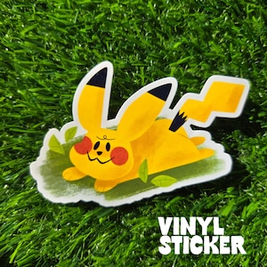 Pikachu Laying Down Vinyl Waterproof Sticker