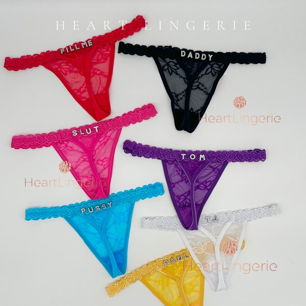 Personalisierbarer Tanga - Personalisierter String - Custom Thong - Custom String - Body Jewlery - Dessous - Lingerie - women underwear