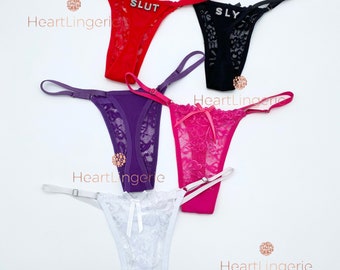 Custom thong, name thong, customizable lingerie, personalizable thong, lingerie, lingerie, gift for boyfriend/girlfriend, panties