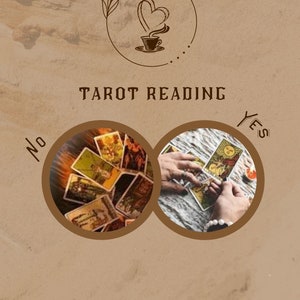 Puede incluir: Lectura de tarot con un despliegue de cartas sobre una superficie marrón. El despliegue está etiquetado como "No" y el otro lado del despliegue está etiquetado como "Sí".