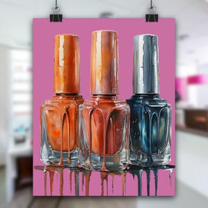 Nail Tech Wall Art Poster – Nail Salon Decor for Beauty Professionals – Matte Nail Art Poster for Home Salon or Studio – Gift Idea