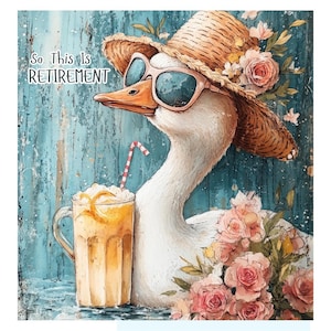 Cartes de retraite canard, originales et amusantes. Téléchargement numérique imprimable 4,5 x 6 - 2 modèles inclus avec chaque achat.