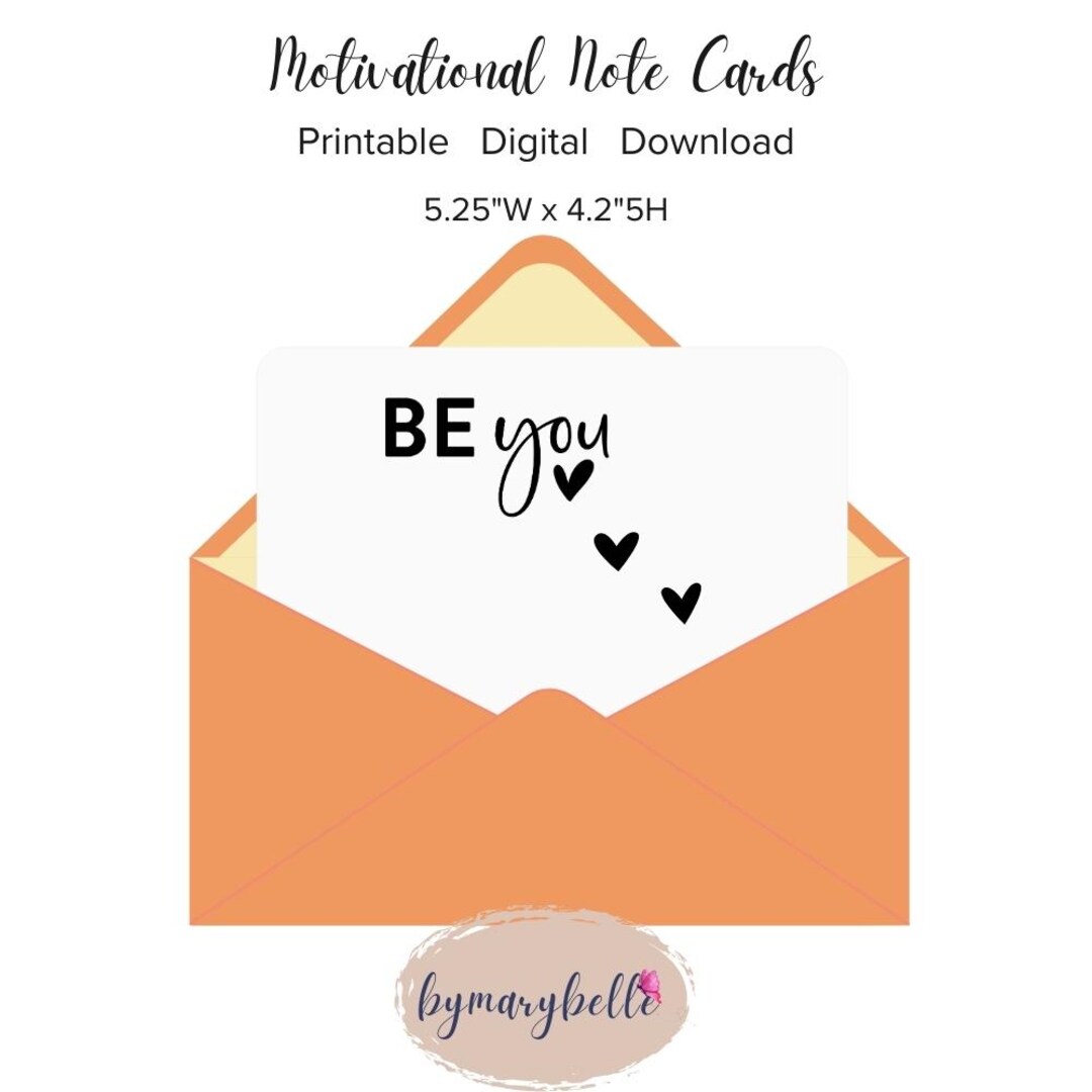 Inspirational & Encouraging Note Cards (4.25H X 5.5W) - Be You and ...