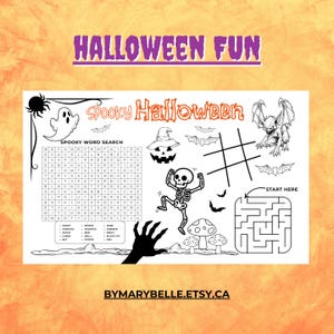 Gruseliger Halloween-Platzdeckchen für Kinder, Klassenzimmer und Dinner-Party-Dekor