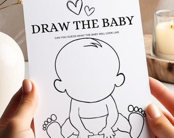 Draw The Baby Minimalist Baby Shower Game Draw Baby Game Baby Shower Activity Printable Cards Instant Download Printable Oh Baby Game | Y6
