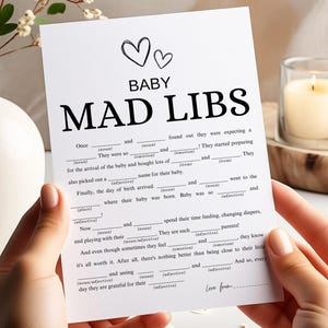 Mad Libs-spel Minimalistische babyshowergames Oh Baby Mad Libs Story Baby Mad Libs-kaart babyshoweractiviteit Instant Download afdrukbare game Y6