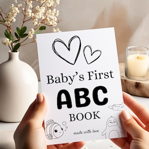 Baby&#39;s First ABC Book Coloring Pages Baby&#39;s First Alphabet Book Baby Shower Coloring Book Baby Shower Activity ABC Coloring Game Template Y6