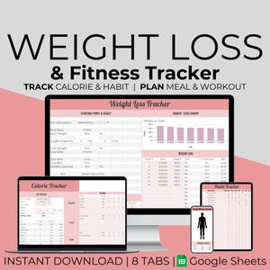 Weight Loss Tracker Spreadsheet Meal Planner Calorie Tracker Weight Journal Weight Loss Planner Body Measurement Log Google Sheets Template