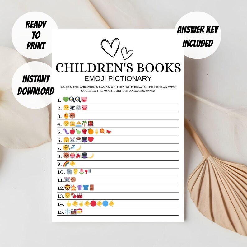 Children's Books Emoji Pictionary Baby Shower Emoji Game Baby Shower ...