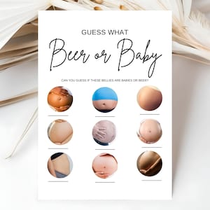 Minimalist Baby Shower Game Baby Bump or Belly Game Baby Bump Game Gender Neutral Game Funny Shower Games Printable Instant Download Game N3