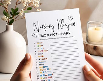 Nursery Rhymes Emoji Pictionary Game: Baby Shower Quiz (Digital Download)