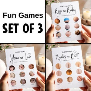 Funny Baby Shower Bundle | Love Game | Baby Bump Game | Belly Game | Printable Games | Instant Download | Baby Shower Game Template | T1