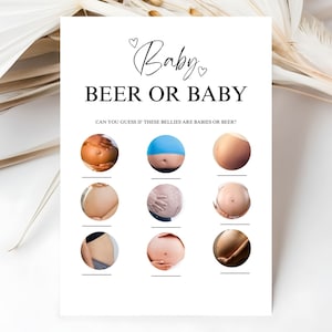 Baby Bump Game Minimalist Baby Shower Game Baby Belly Game Gender Neutral Baby Shower Modern Baby Shower Funny Baby Shower Game Love Game G5