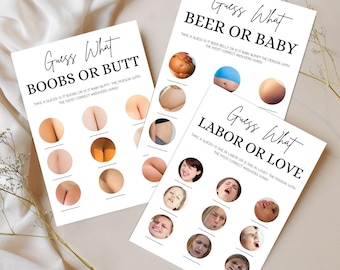 Funny Baby Shower Games Bundle Labour Or Love Game Baby Bump Game Funny Baby Shower Idea Minimal Baby Shower Printable Instant Download Z1