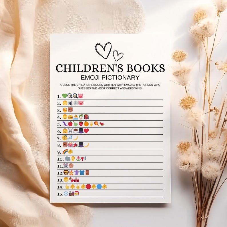 Children's Books Emoji Pictionary Baby Shower Emoji Game Baby Shower ...