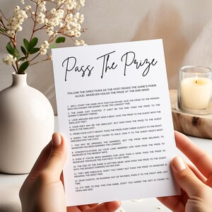 Minimalist Baby Shower Game Pass The Prize Rhyme Game Pass The Prize Game Pass The Poem Game Baby Shower Activity Instant Download Game N3