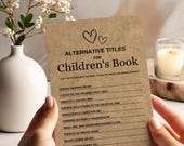 Children's Book Title Game: Rustic Baby Shower Quiz (Digital Download)